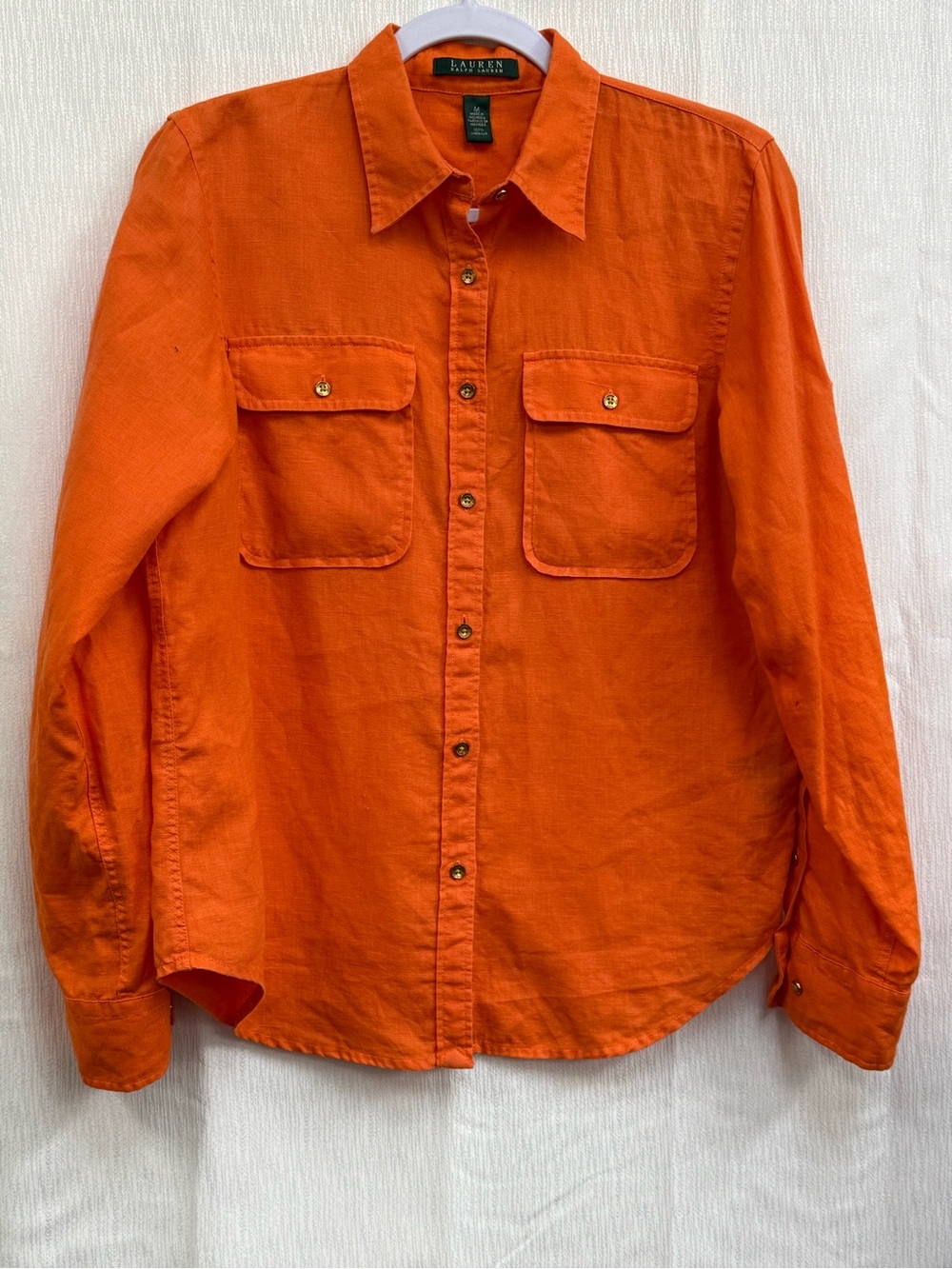 Ralph Lauren Orange Relaxed 100% Linen Shirt